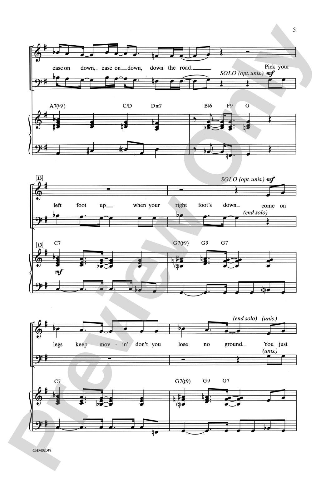 Ease on Down the Road: 3-Part Mixed Choral Octavo