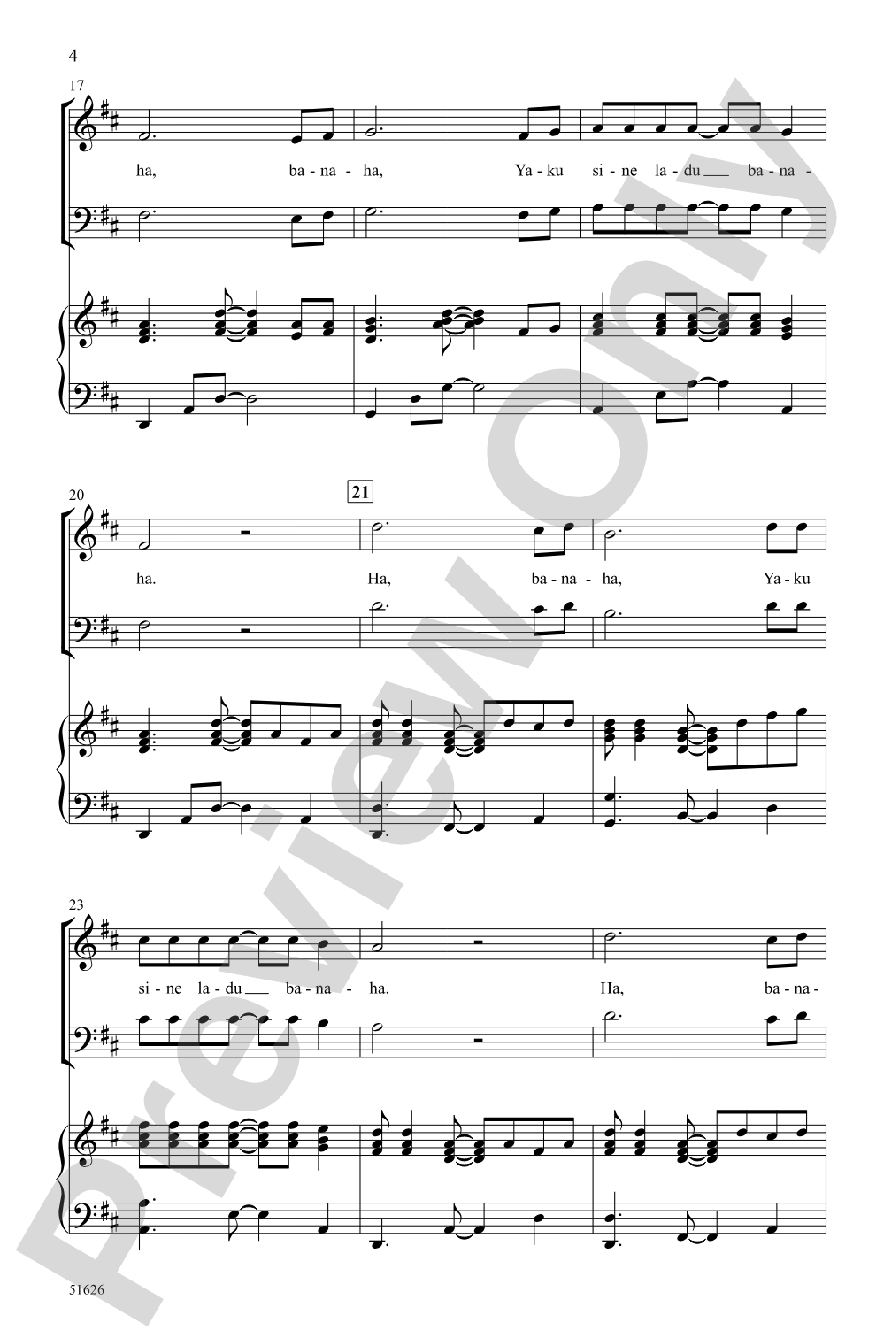 Banaha: SAB Choral Octavo