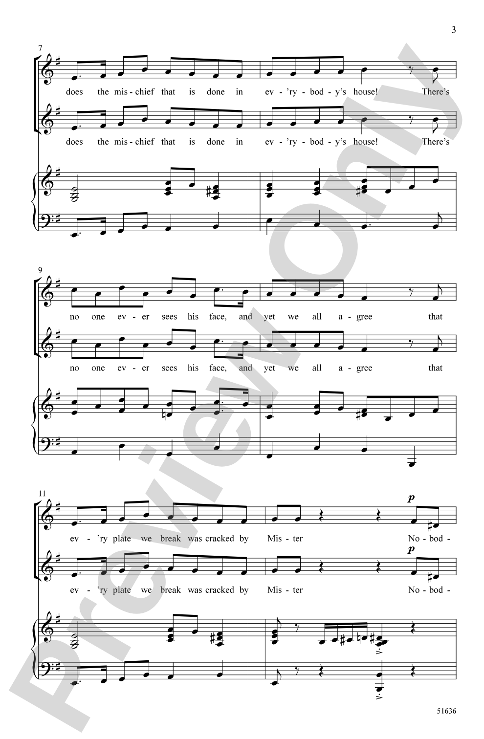 Mister Nobody: 2-Part Choral Octavo