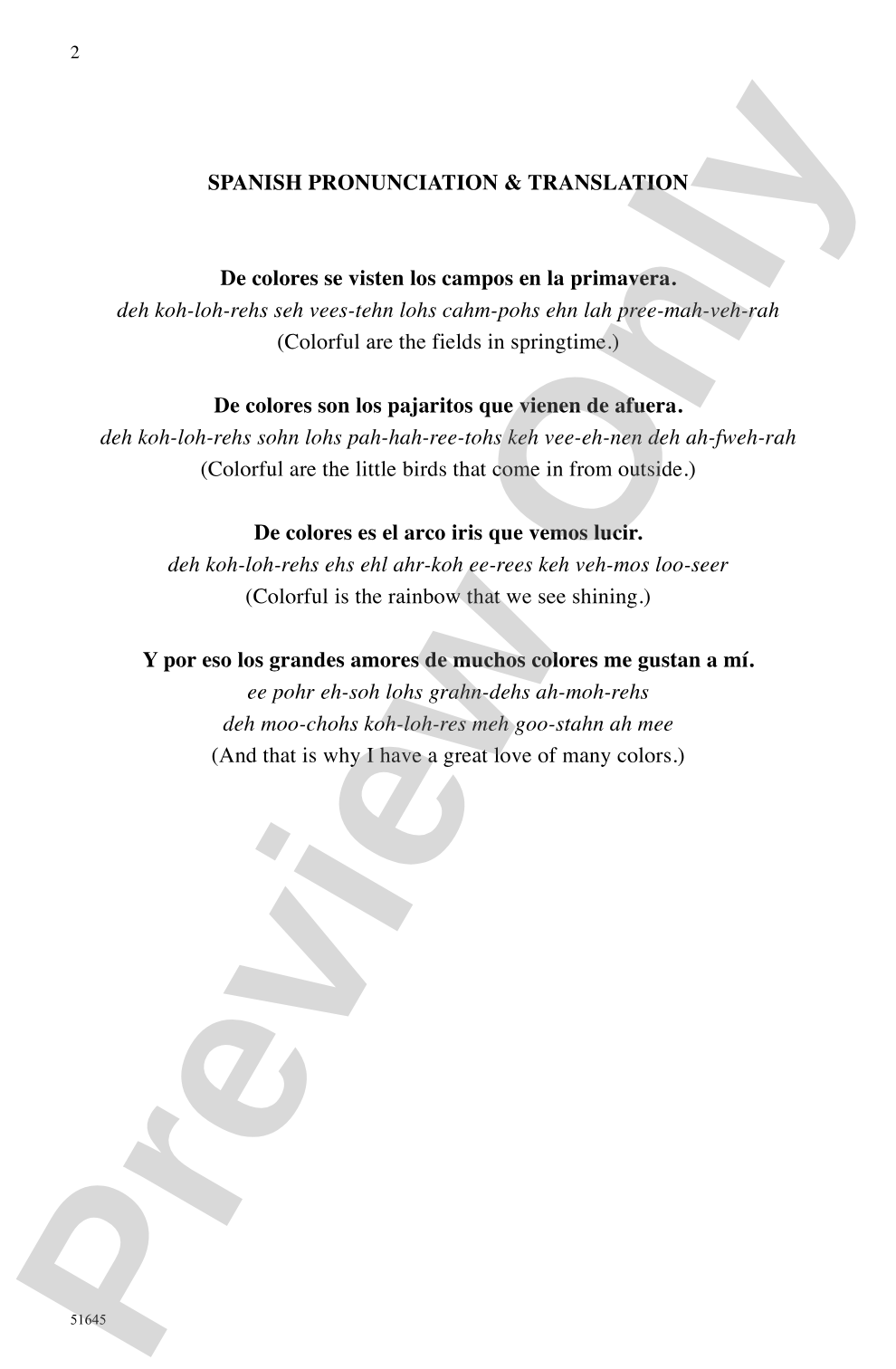 De Colores: 2-Part Choral Octavo