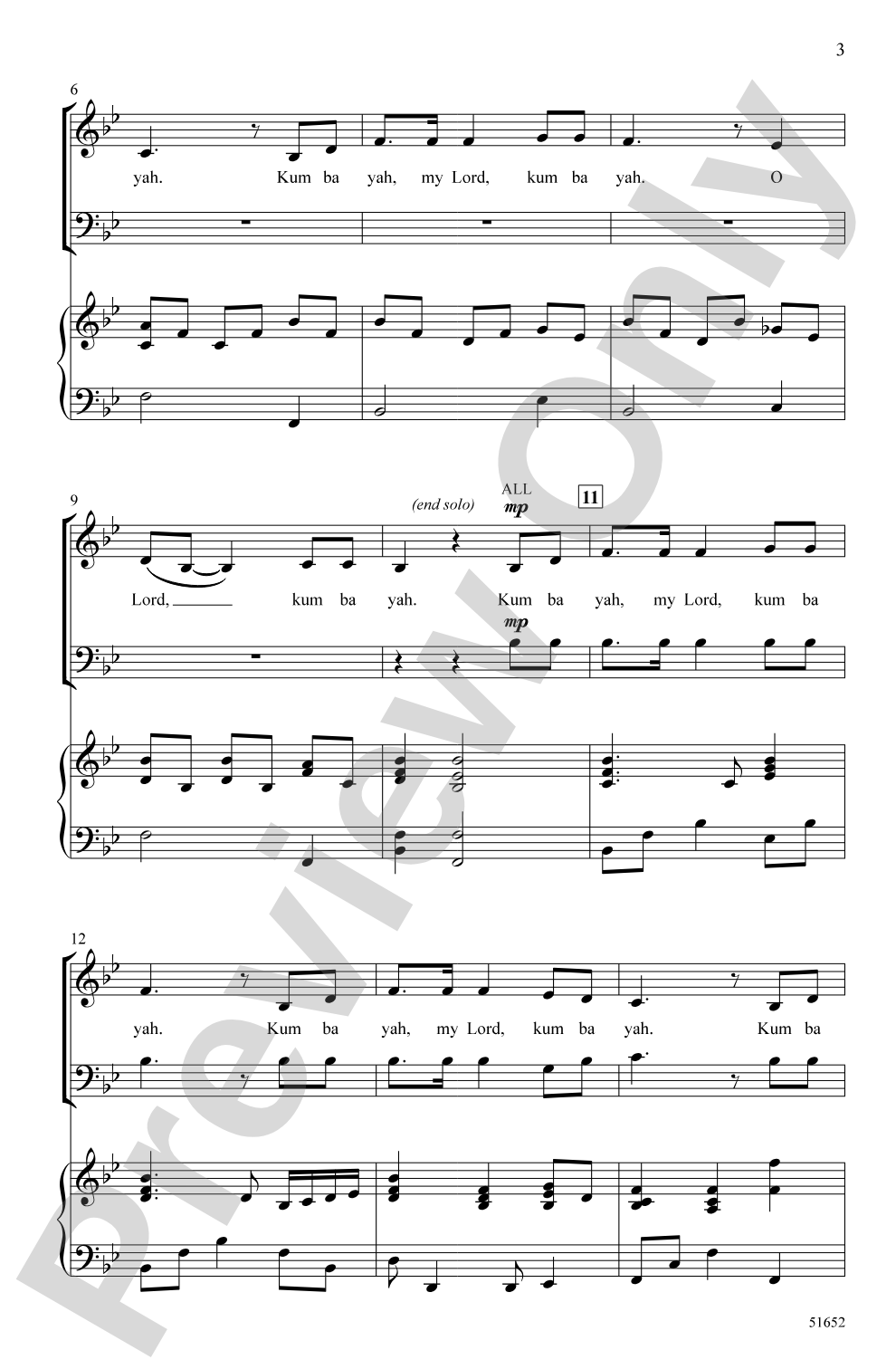 Kum Ba Yah: 3-Part Mixed Choral Octavo