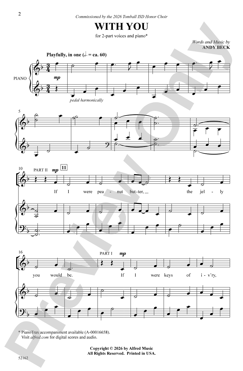 With You: 2-Part Choral Octavo