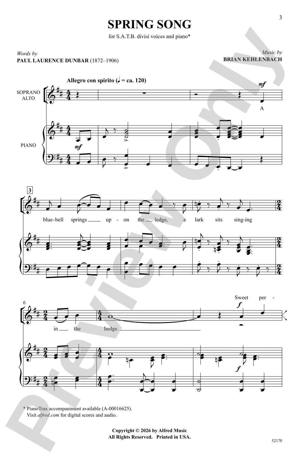 Spring Song: SATB Choral Octavo