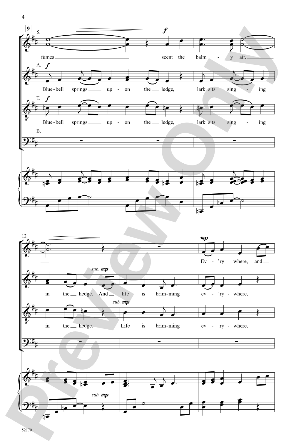 Spring Song: SATB Choral Octavo