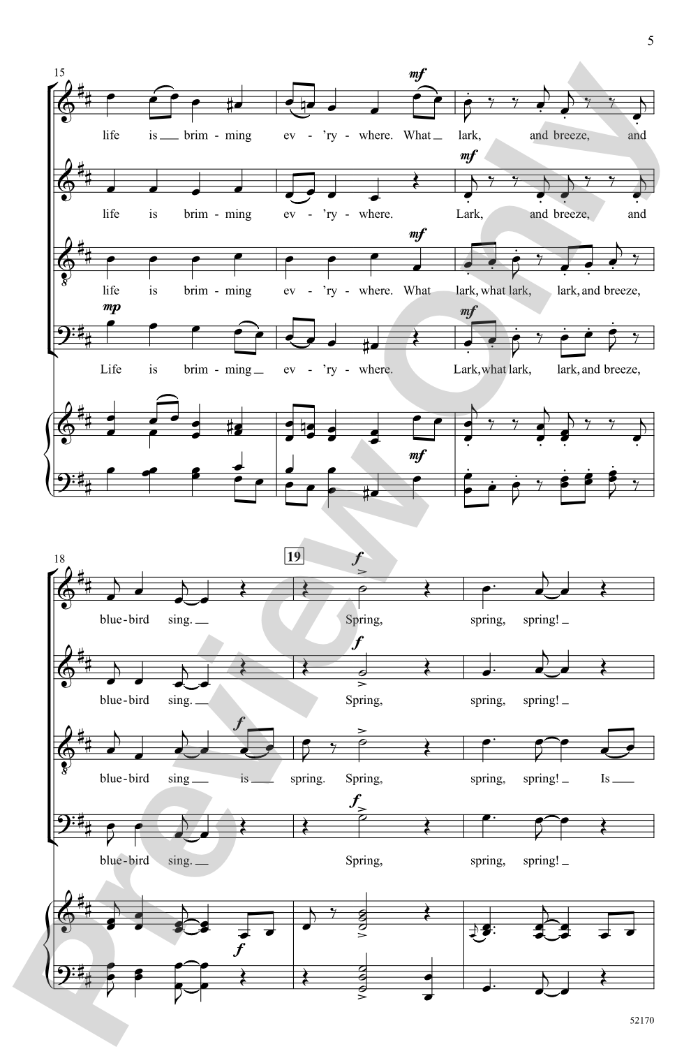Spring Song: SATB Choral Octavo