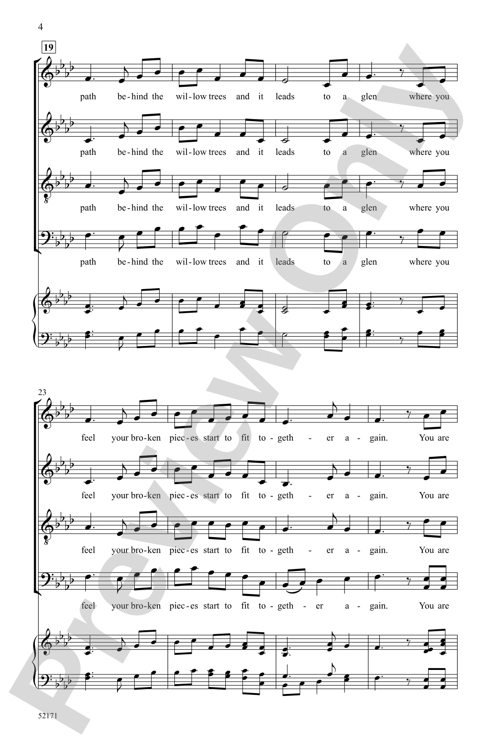 Behind the Willow Trees: SATB <i>a cappella</i> Choral Octavo