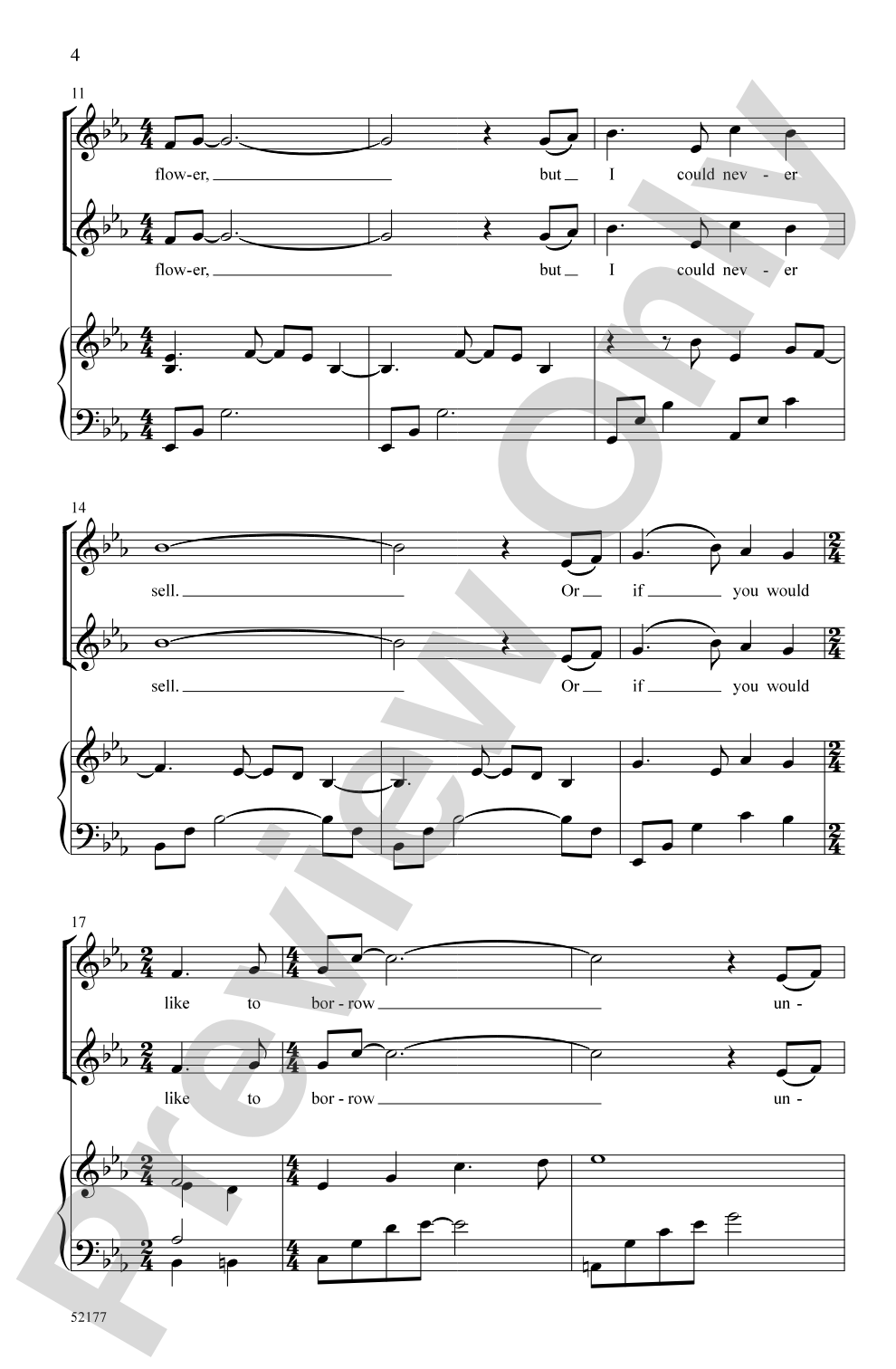 Perhaps You'd Like to Buy a Flower: SSA Choral Octavo