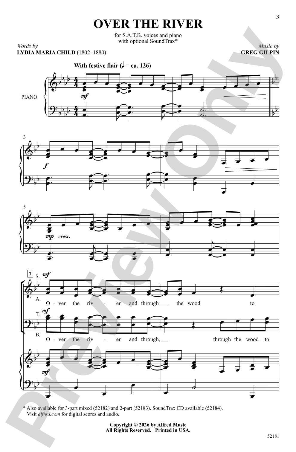 Over the River: SATB Choral Octavo