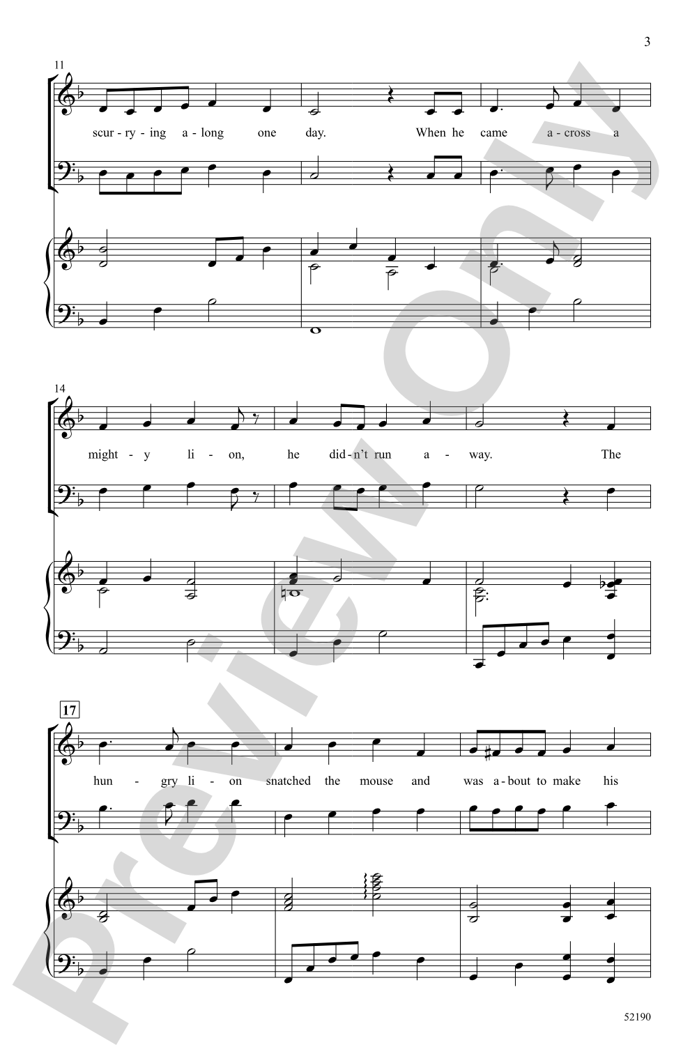 Three Aesop Fables: SAB Choral Octavo