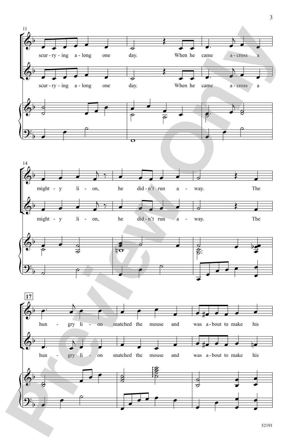 Three Aesop Fables: 2-Part Choral Octavo