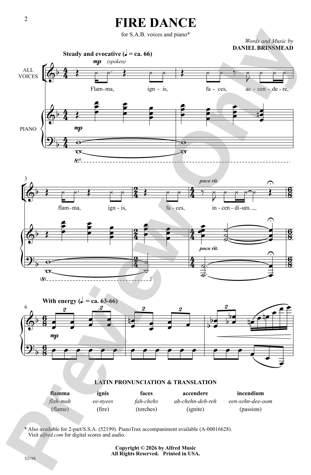 Fire Dance: SAB Choral Octavo