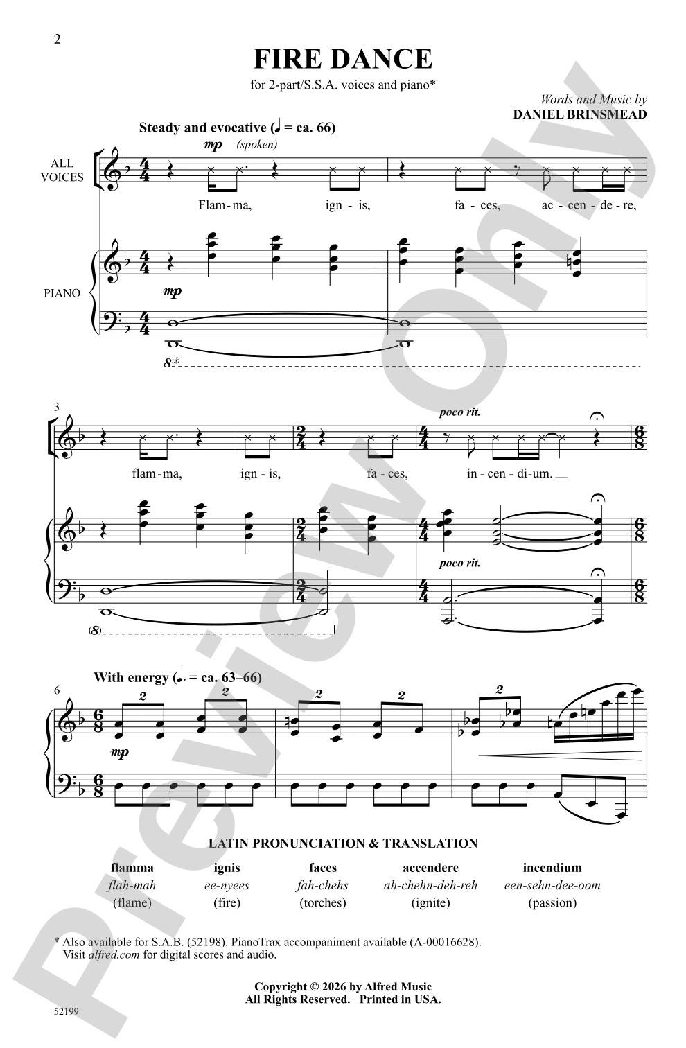 Fire Dance: 2-Part/SSA Choral Octavo