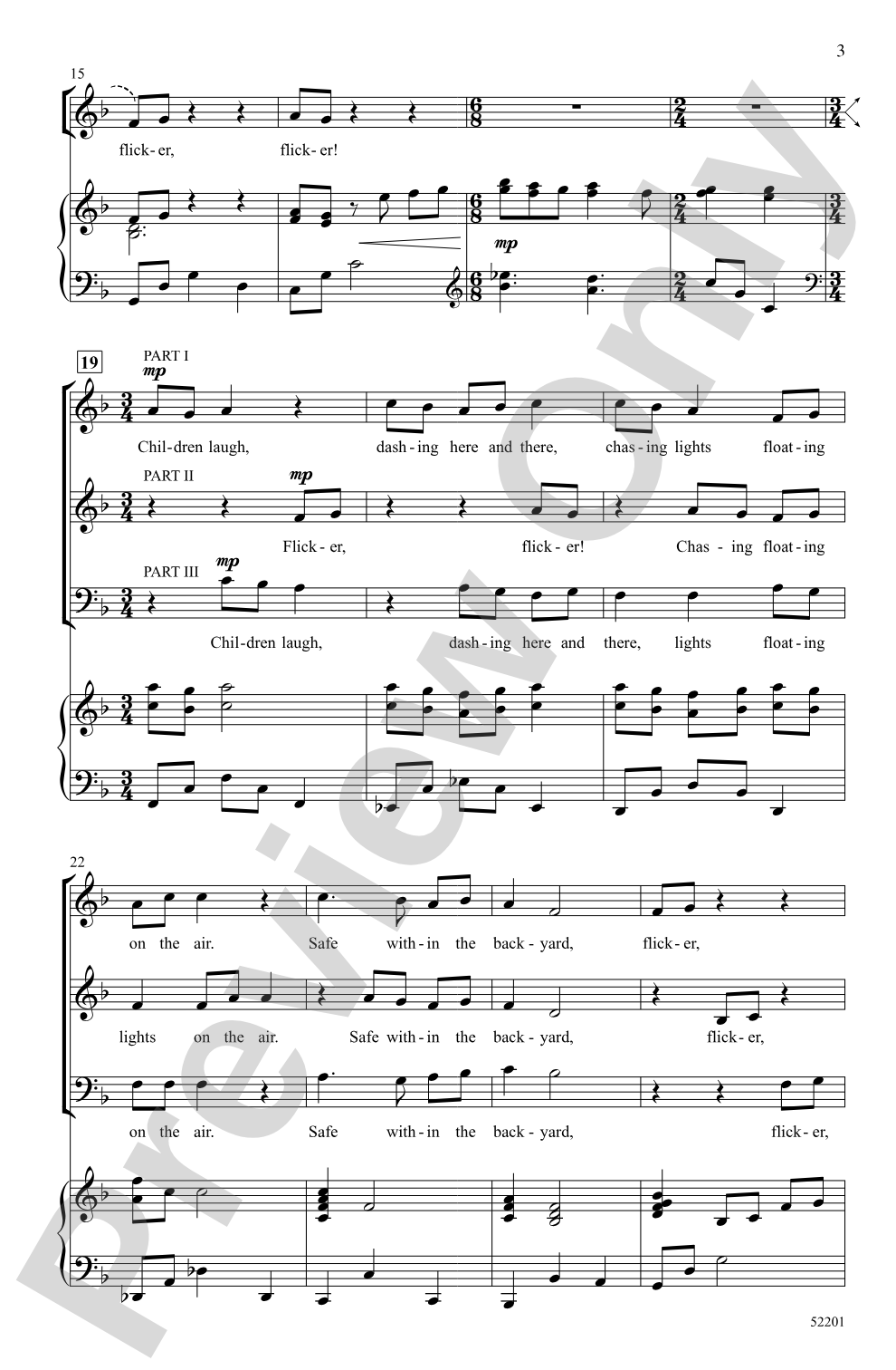 Flicker: 3-Part Mixed Choral Octavo