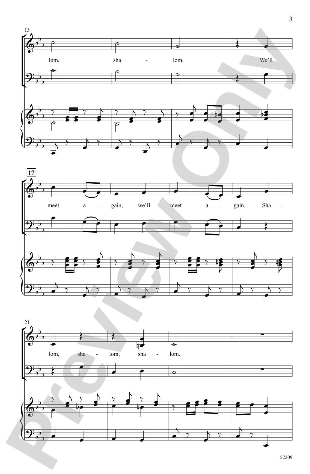 Shalom / Zum Gali: SAB Choral Octavo