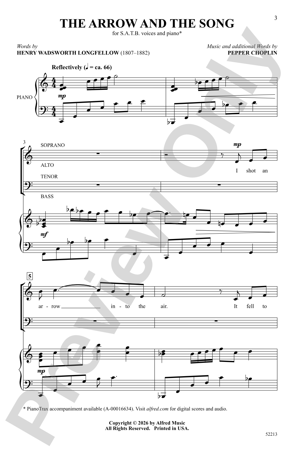 The Arrow and the Song: SATB Choral Octavo