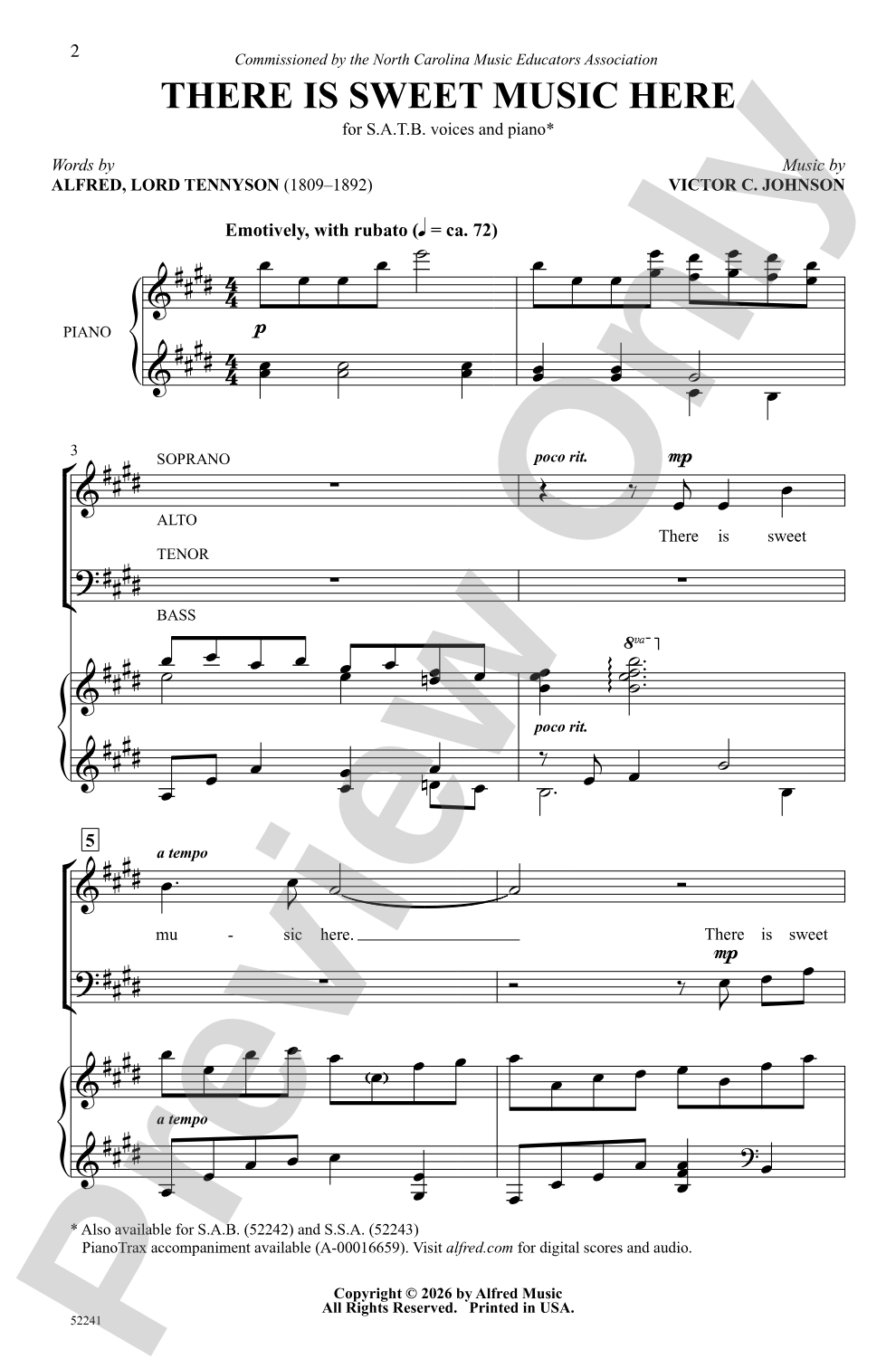 There Is Sweet Music Here: SATB Choral Octavo