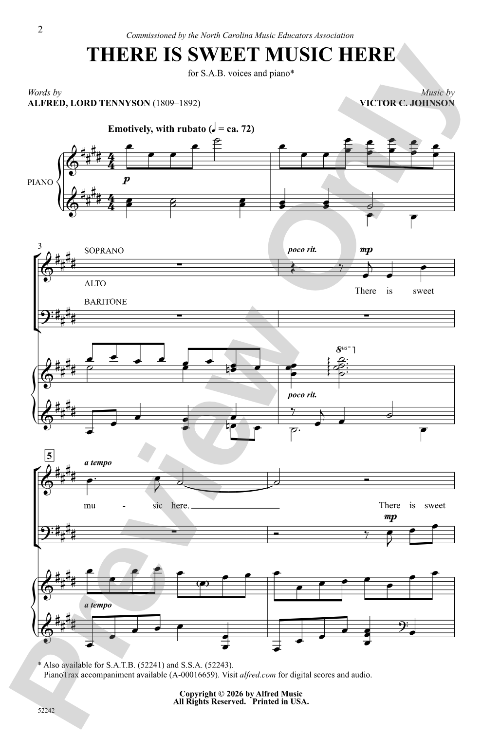 There Is Sweet Music Here: SAB Choral Octavo