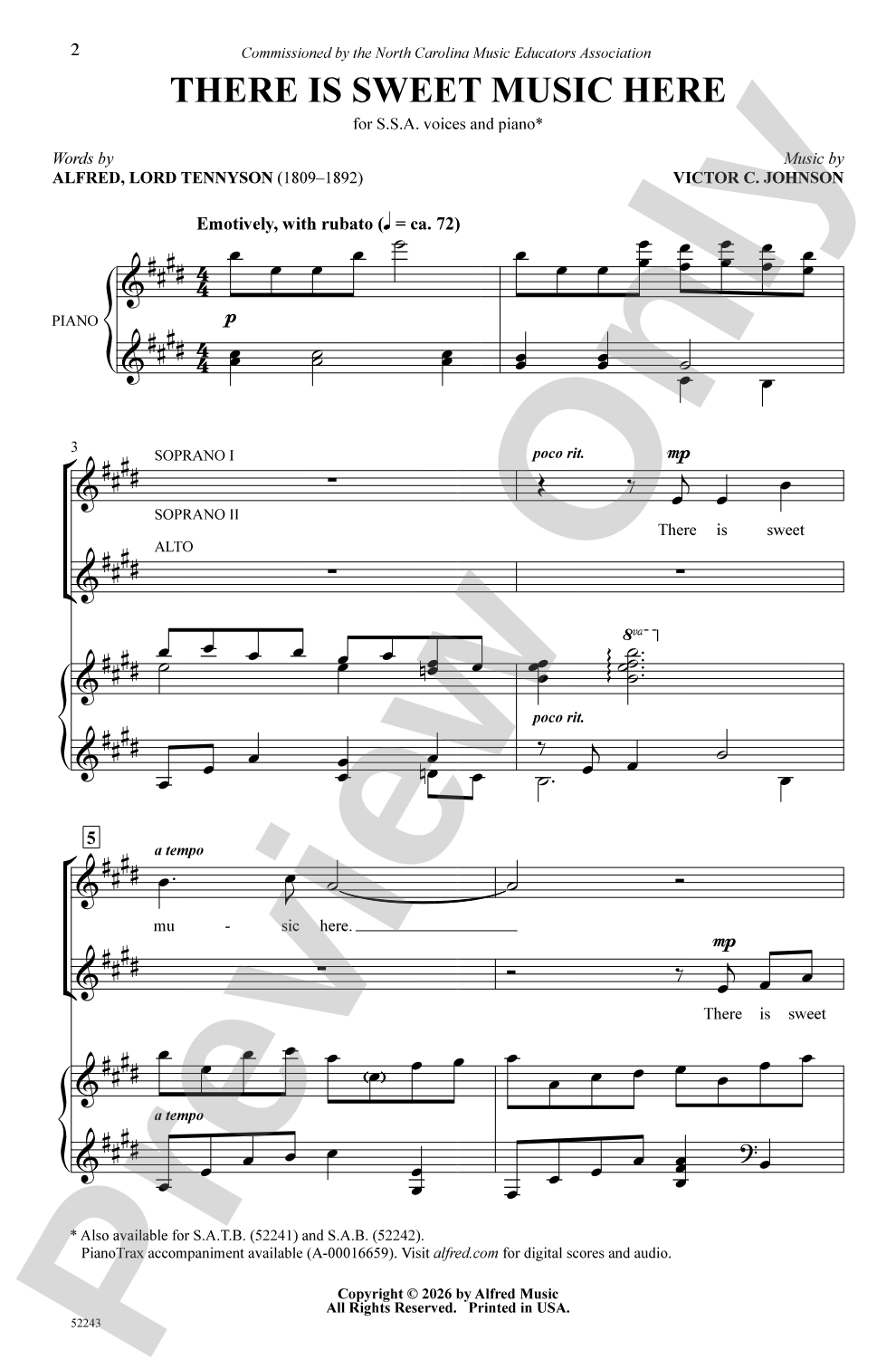 There Is Sweet Music Here: SSA Choral Octavo
