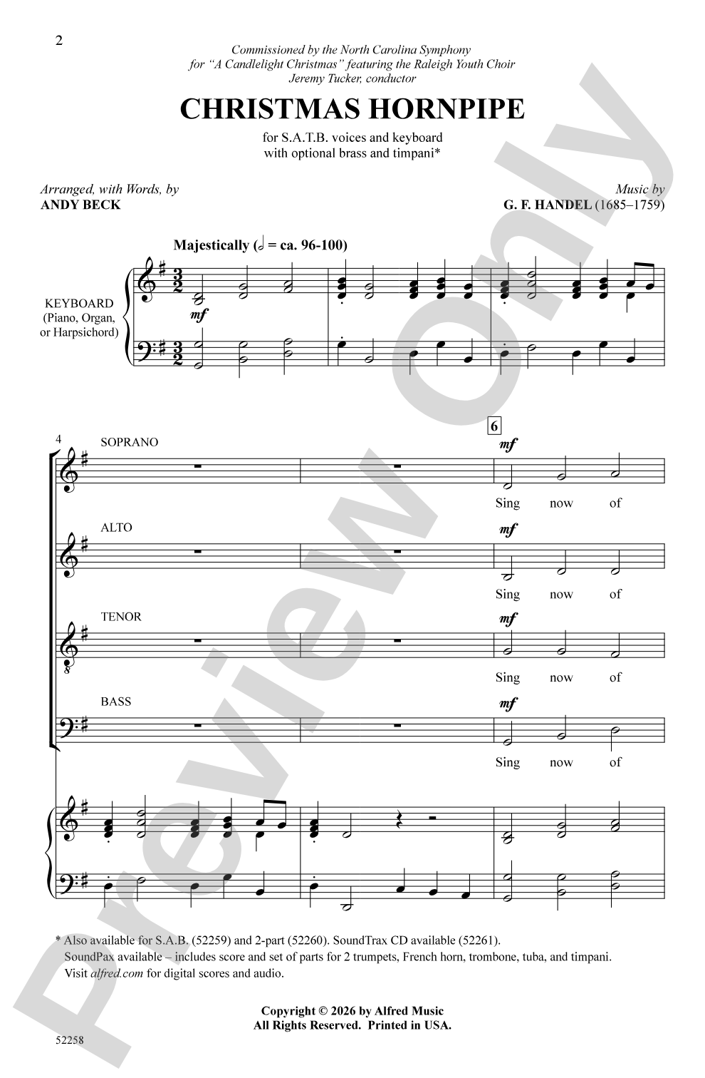 Christmas Hornpipe: SATB Choral Octavo