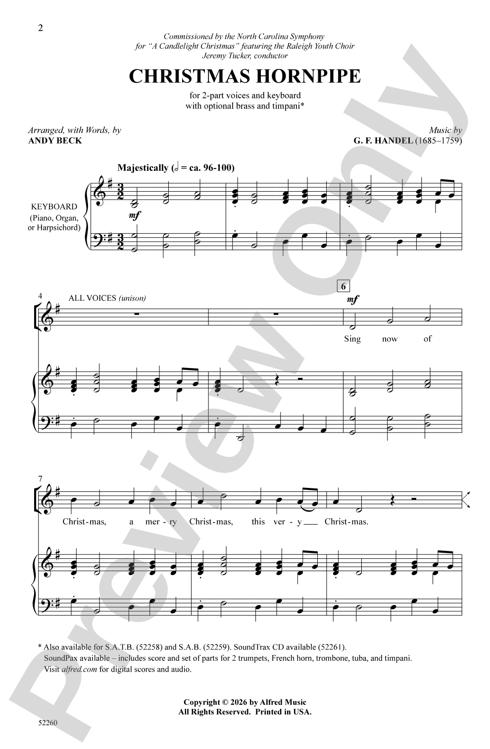 Christmas Hornpipe: 2-Part Choral Octavo