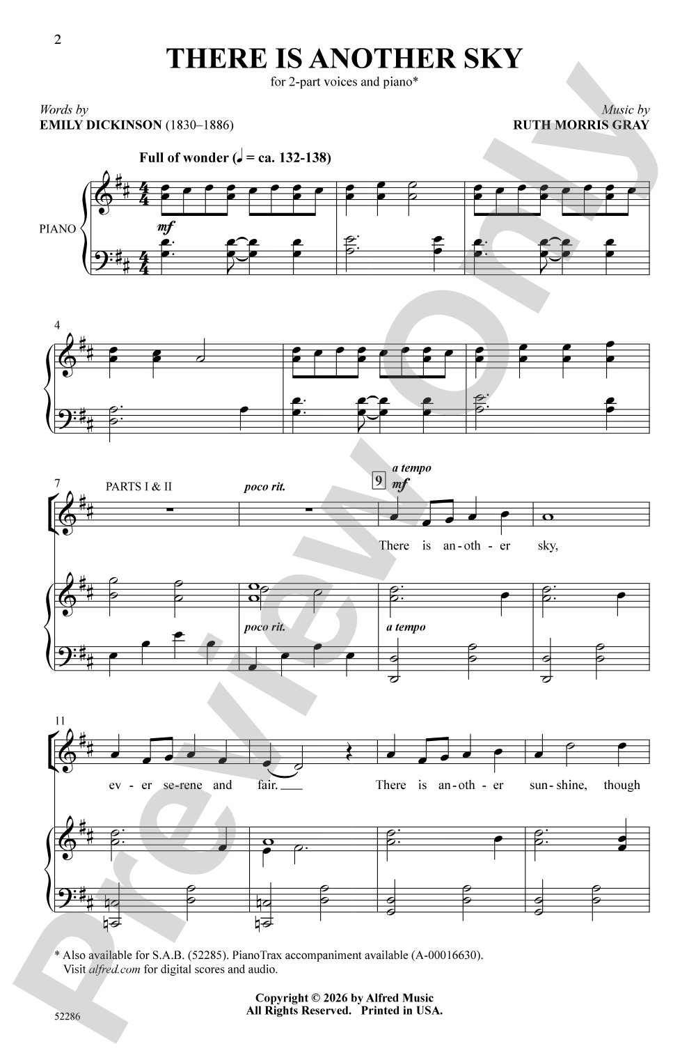 There Is Another Sky: 2-Part Choral Octavo