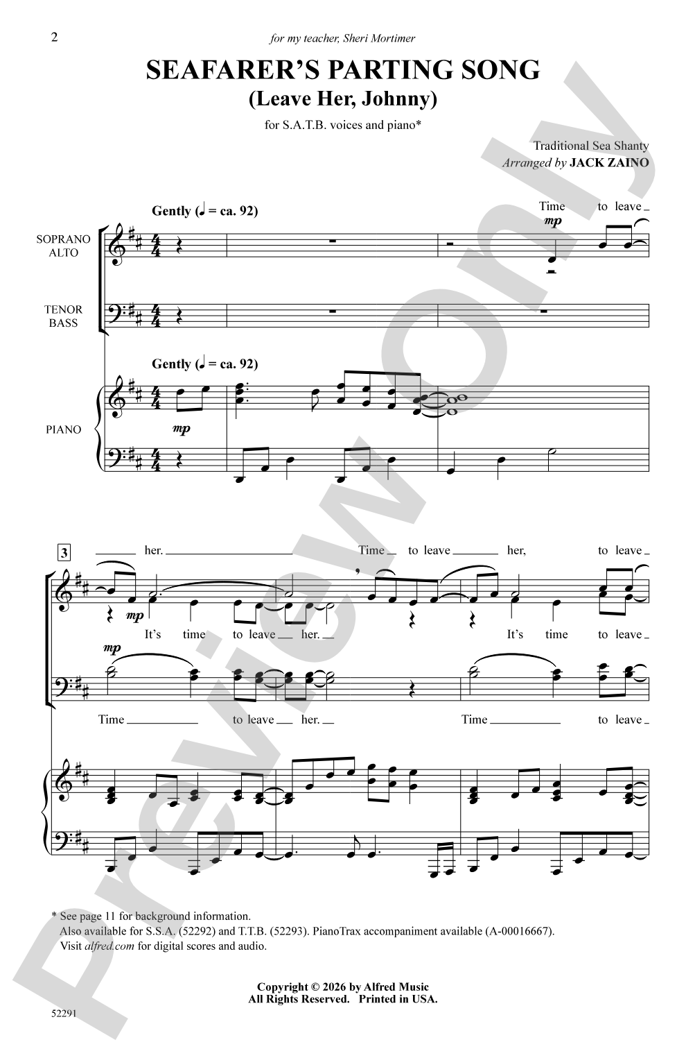 Seafarer's Parting Song: SATB Choral Octavo