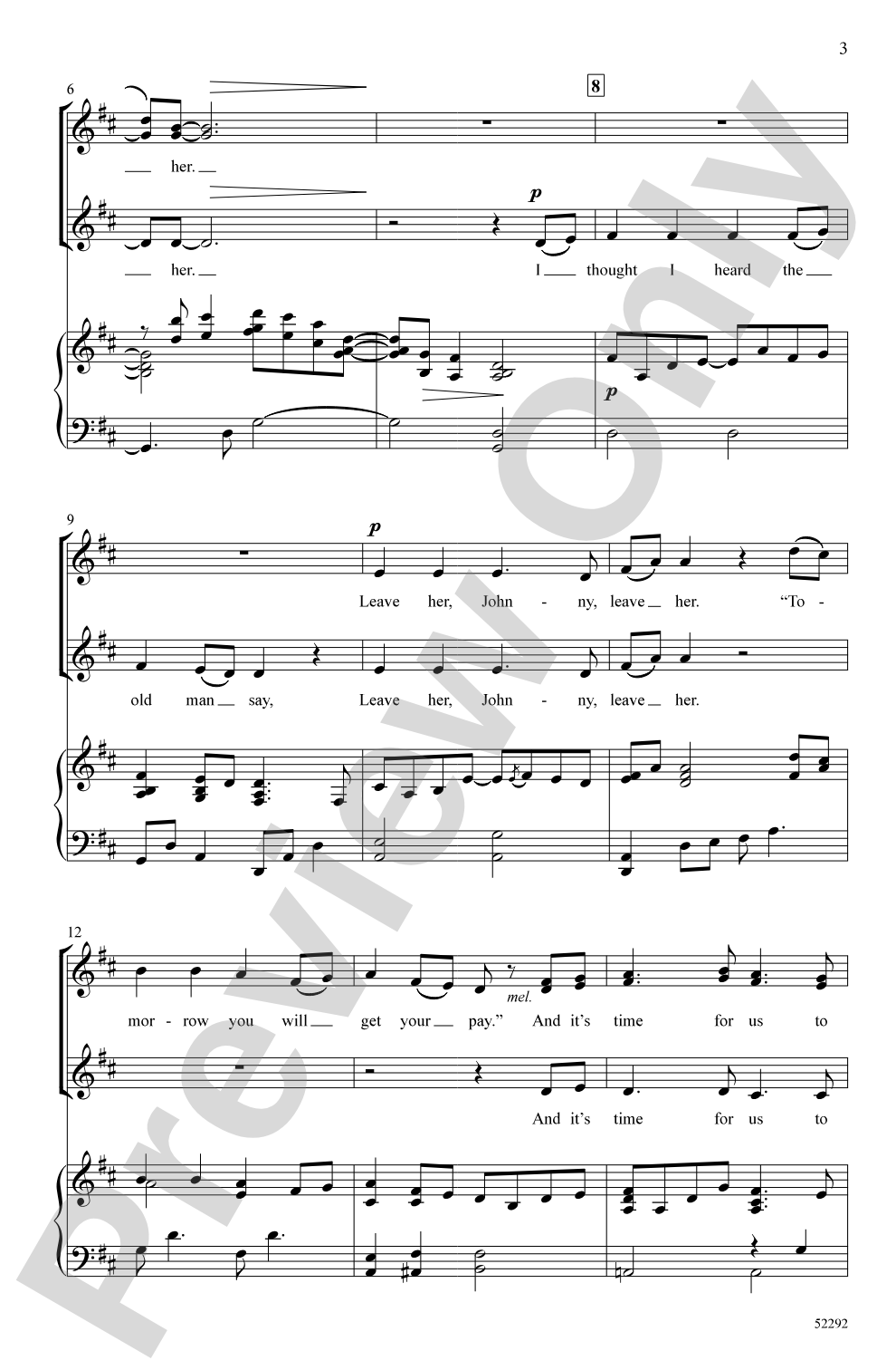 Seafarer's Parting Song: SSA Choral Octavo