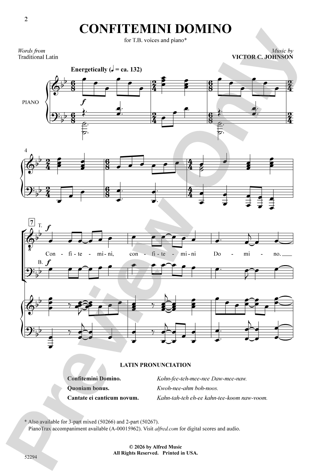 Confitemini Domino: TB Choral Octavo
