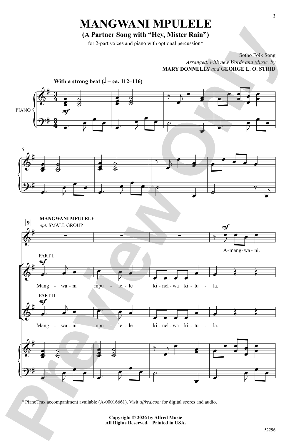 Mangwani Mpulele: 2-Part Choral Octavo
