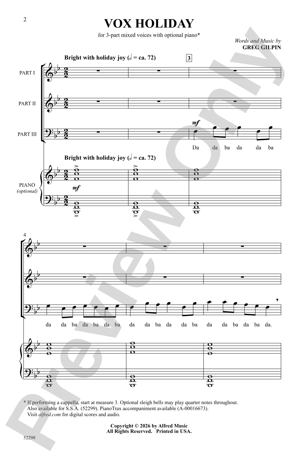 Vox Holiday: 3-Part Mixed Choral Octavo