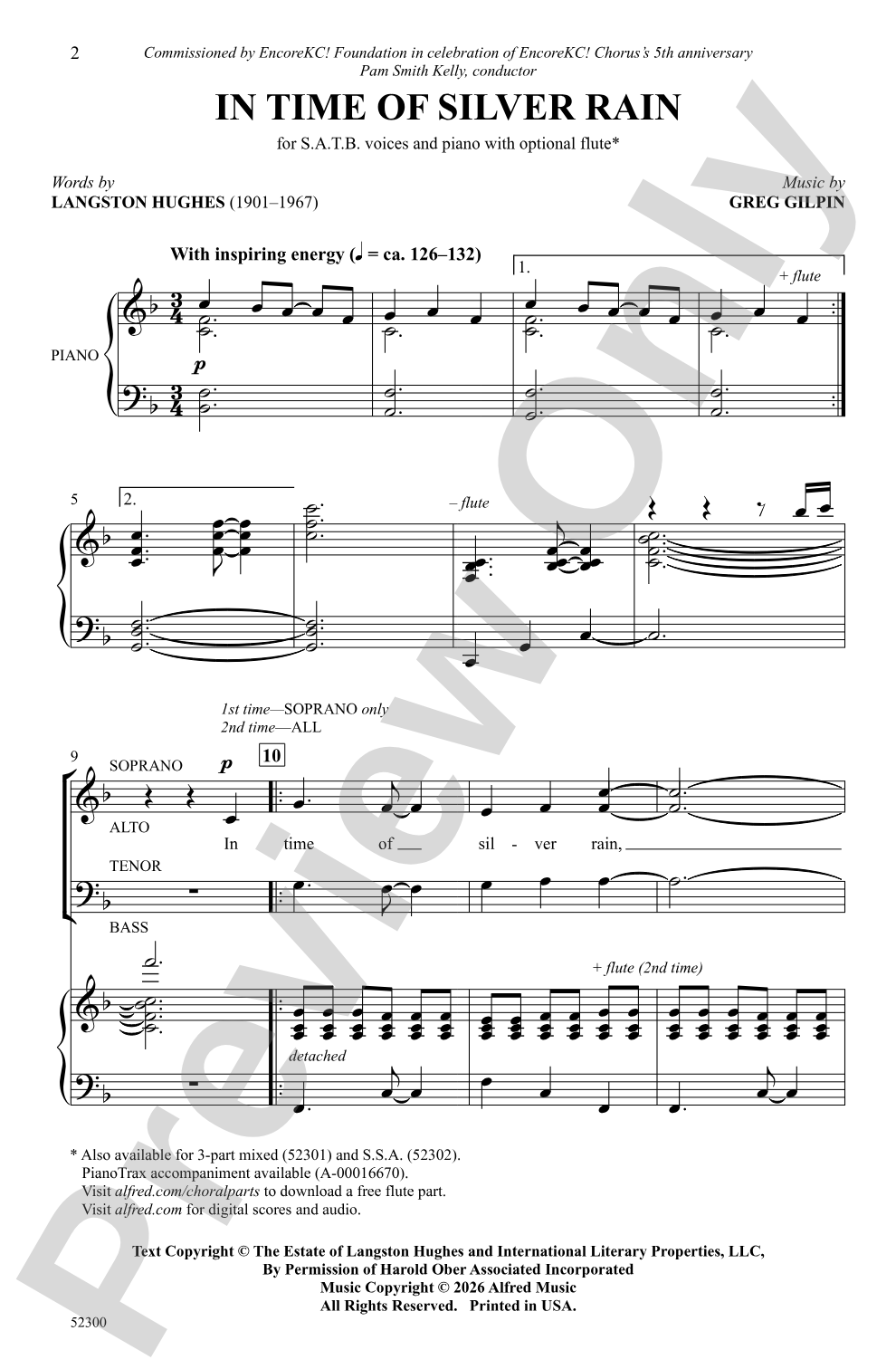 In Time of Silver Rain: SATB Choral Octavo