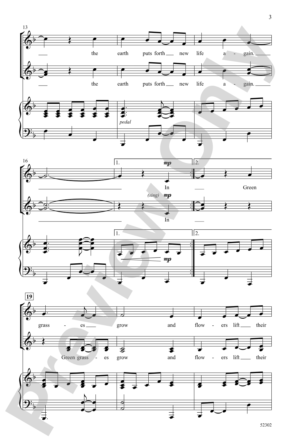 In Time of Silver Rain: SSA Choral Octavo