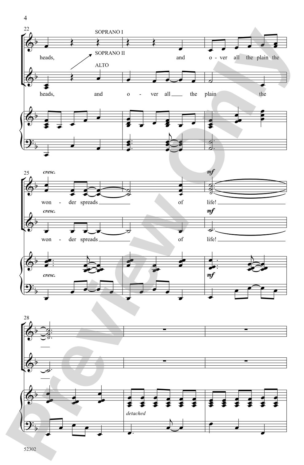 In Time of Silver Rain: SSA Choral Octavo