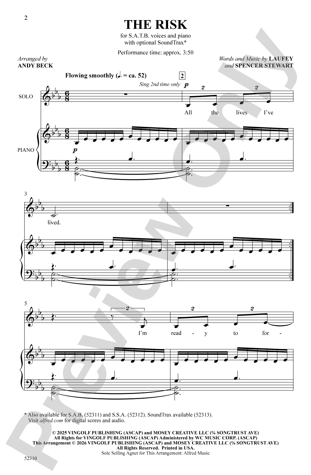 The Risk: SATB Choral Octavo