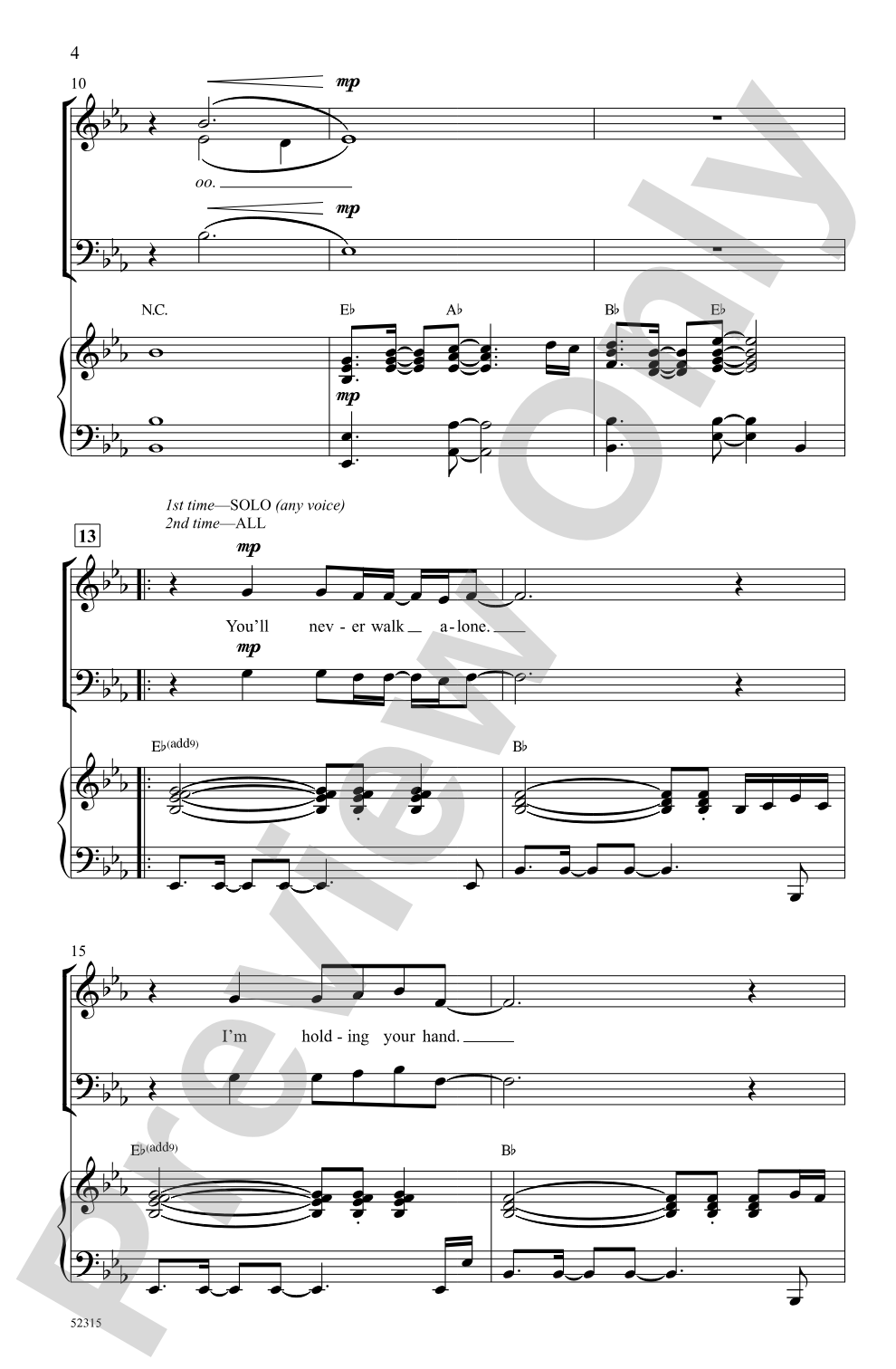 Never Walk Alone: SAB Choral Octavo