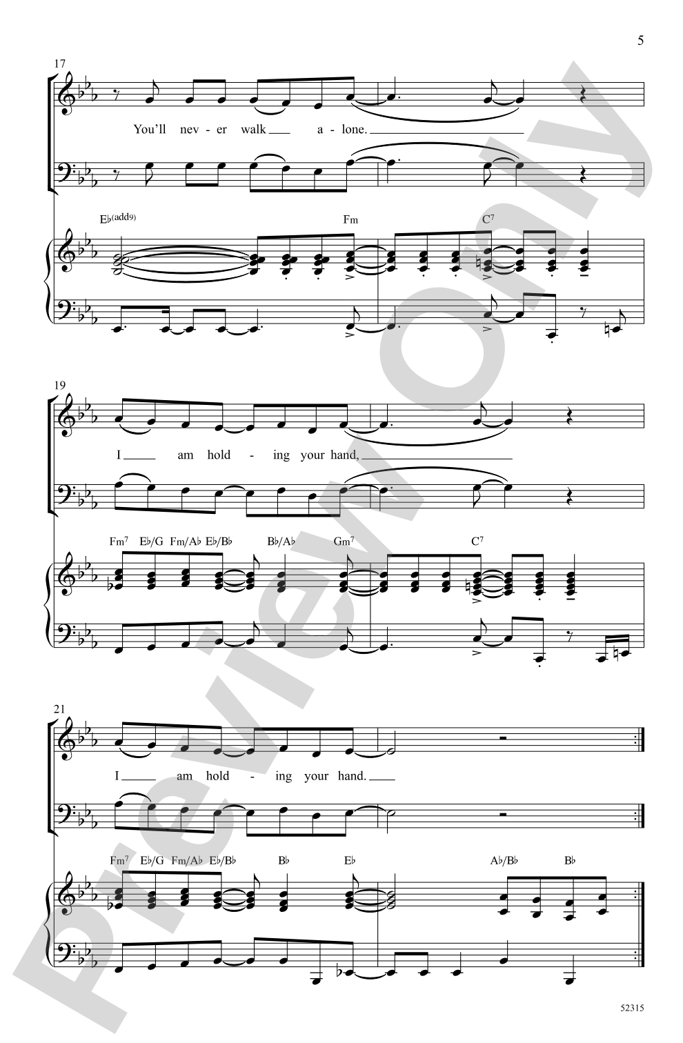 Never Walk Alone: SAB Choral Octavo