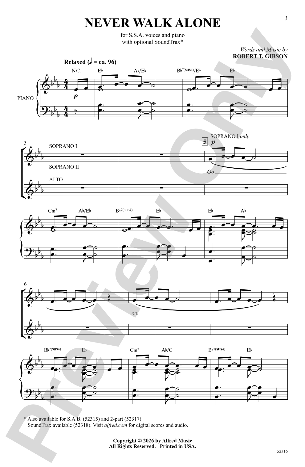 Never Walk Alone: SSA Choral Octavo