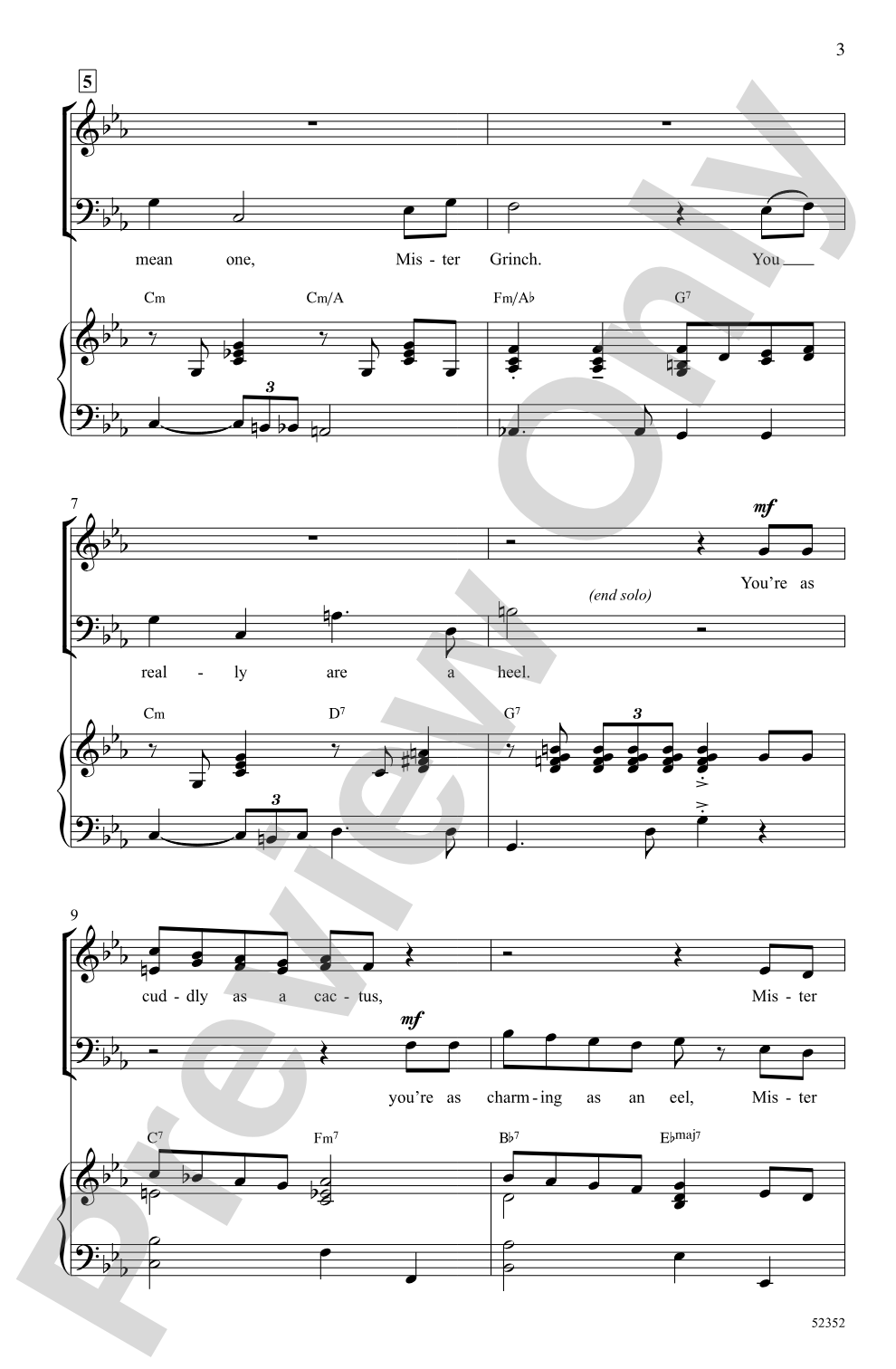 You're a Mean One, Mr. Grinch: SAB Choral Octavo