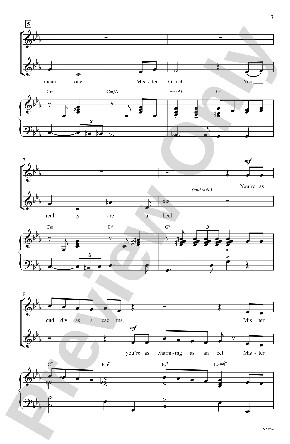 You're a Mean One, Mr. Grinch: 2-Part Choral Octavo