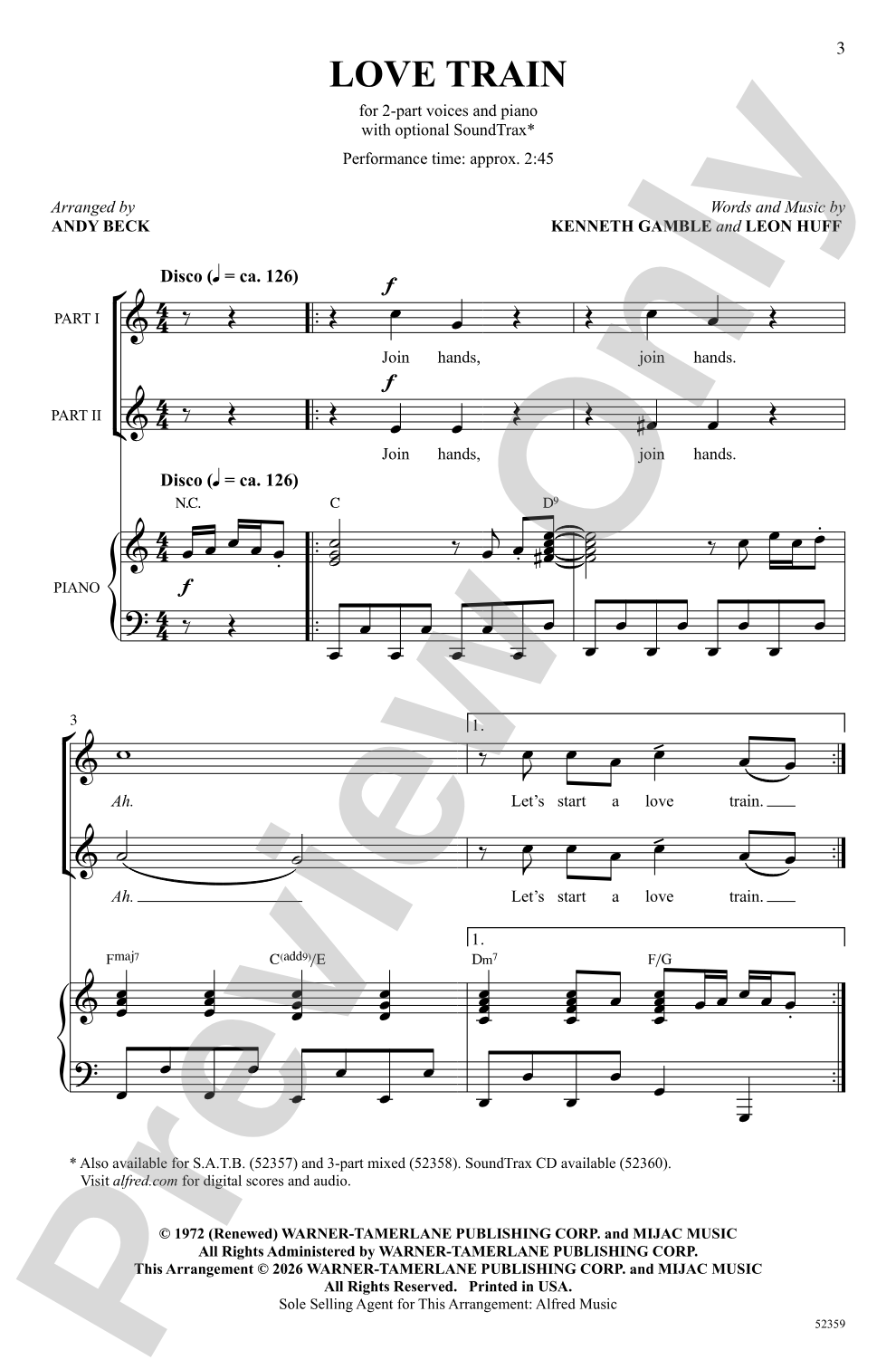 Love Train: 2-Part Choral Octavo