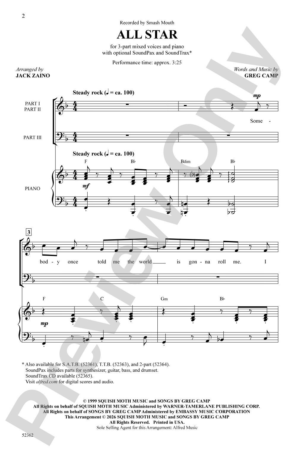 All Star: 3-Part Mixed Choral Octavo