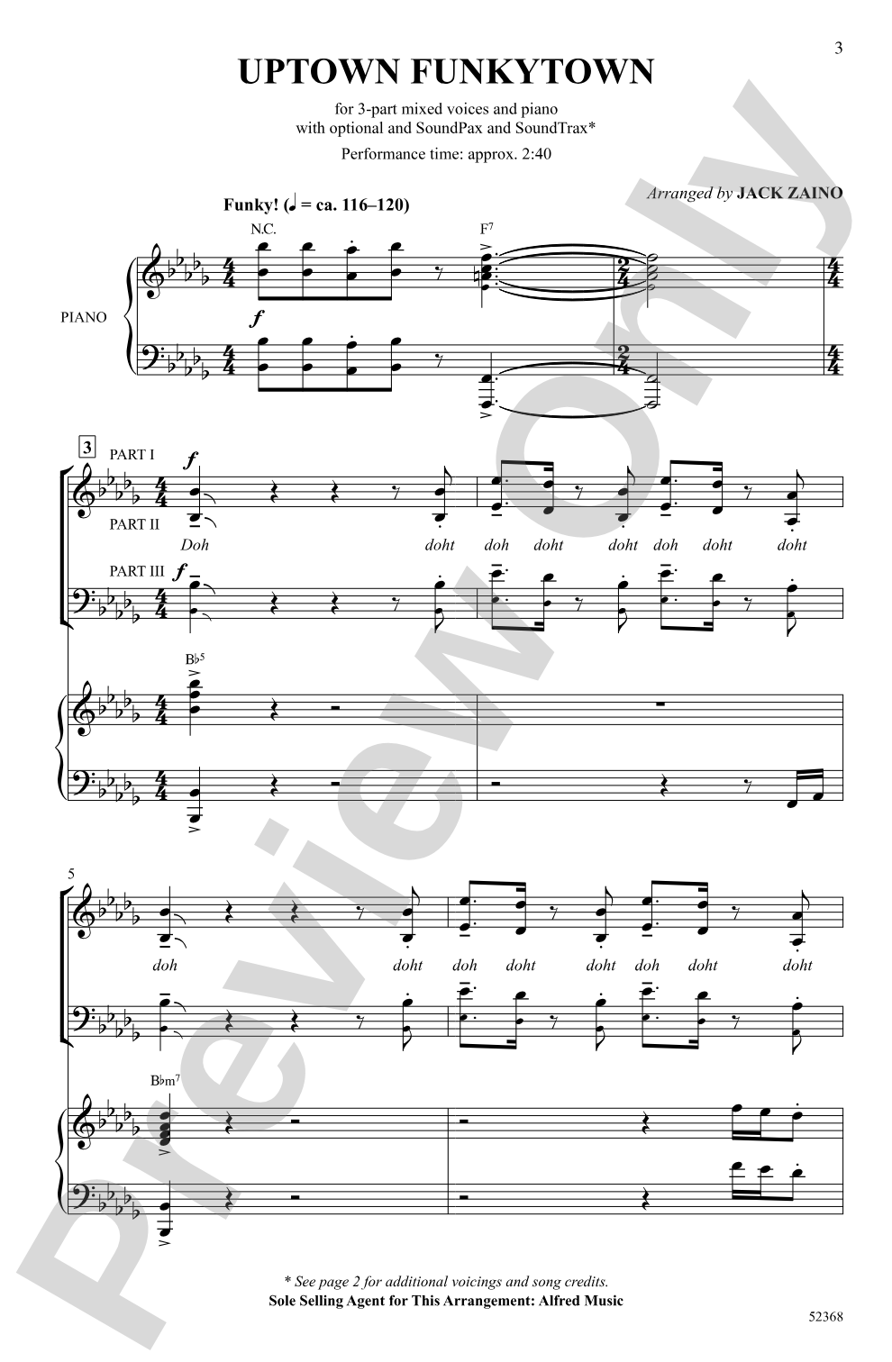 Uptown Funkytown: 3-Part Mixed Choral Octavo