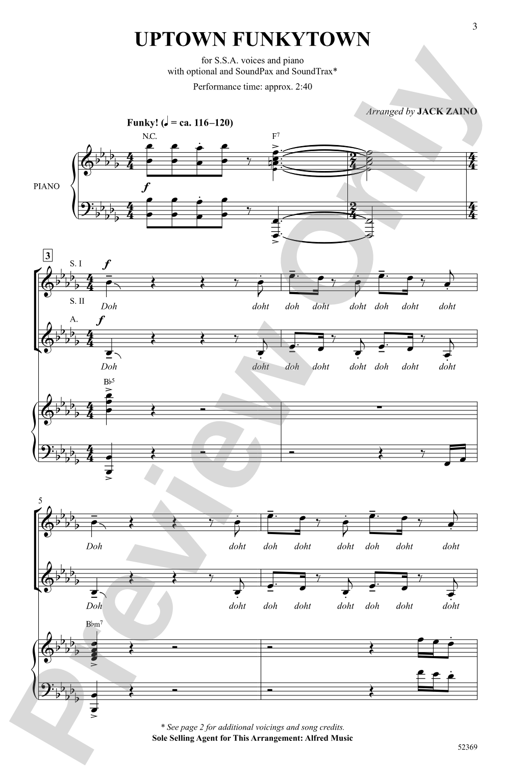Uptown Funkytown: SSA Choral Octavo