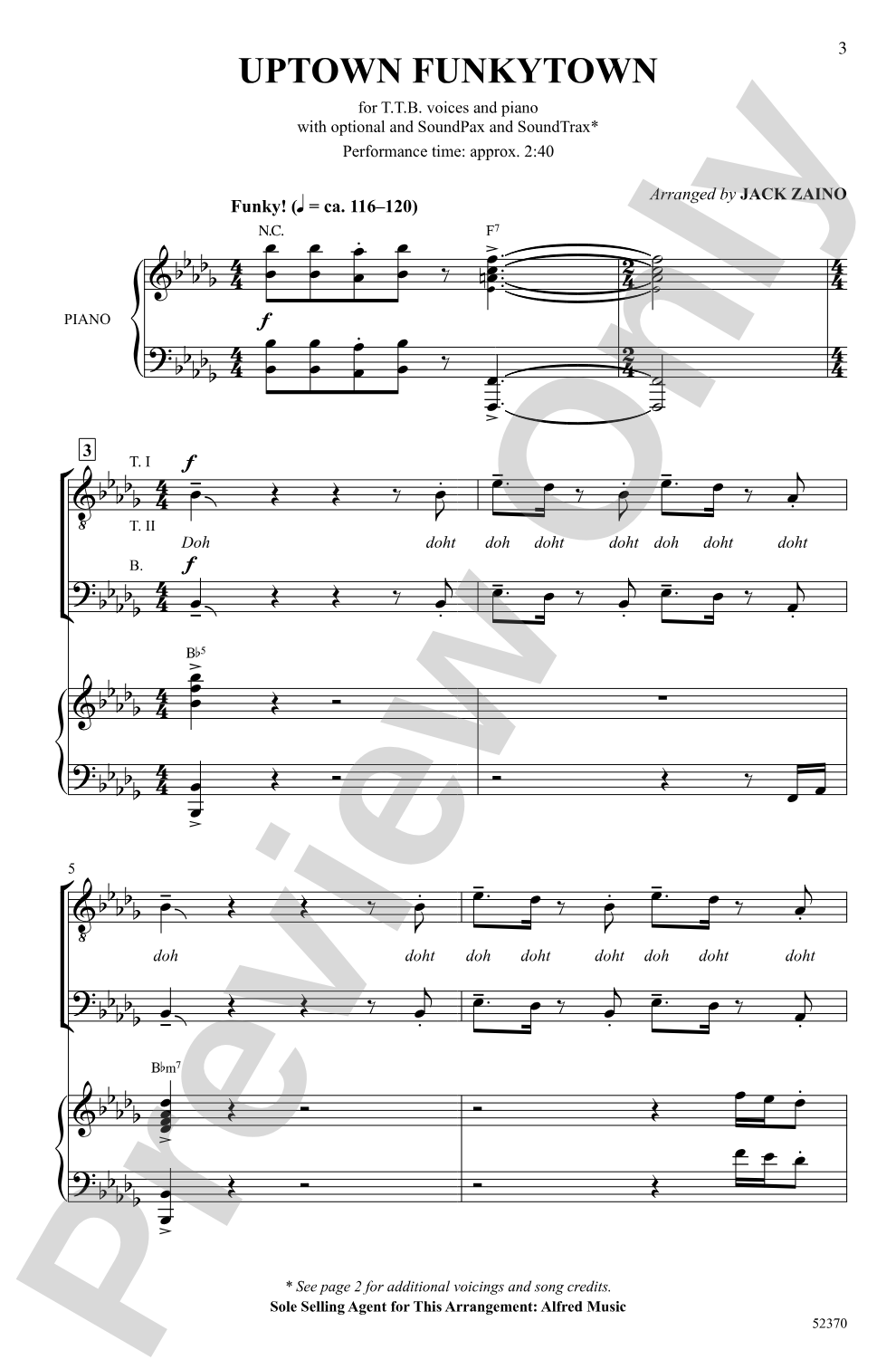 Uptown Funkytown: TTB Choral Octavo