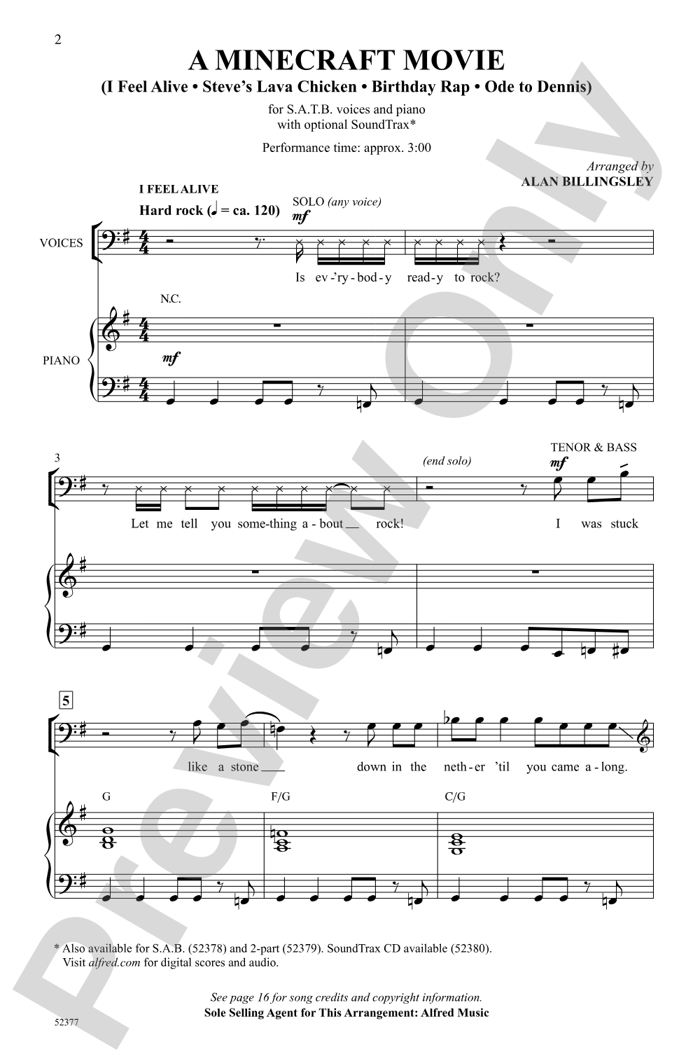 A Minecraft Movie: SATB Choral Octavo