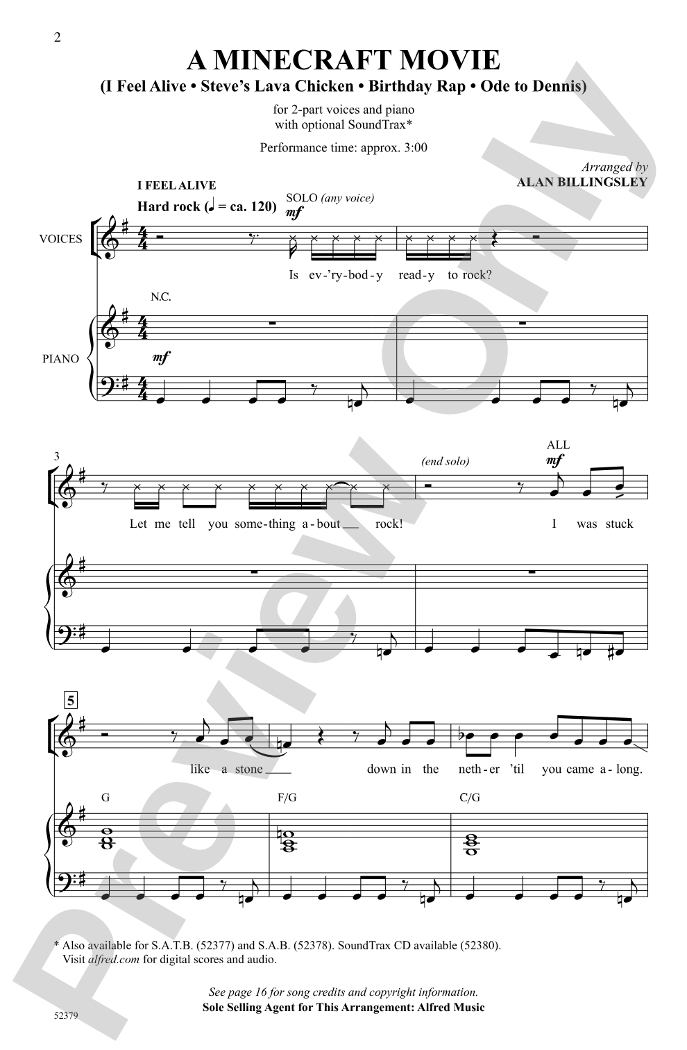 A Minecraft Movie: 2-Part Choral Octavo