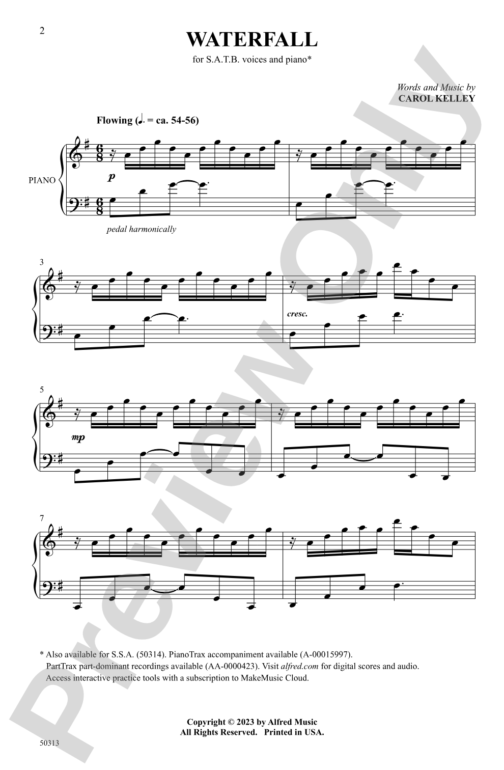 Waterfall: SATB Choral Octavo