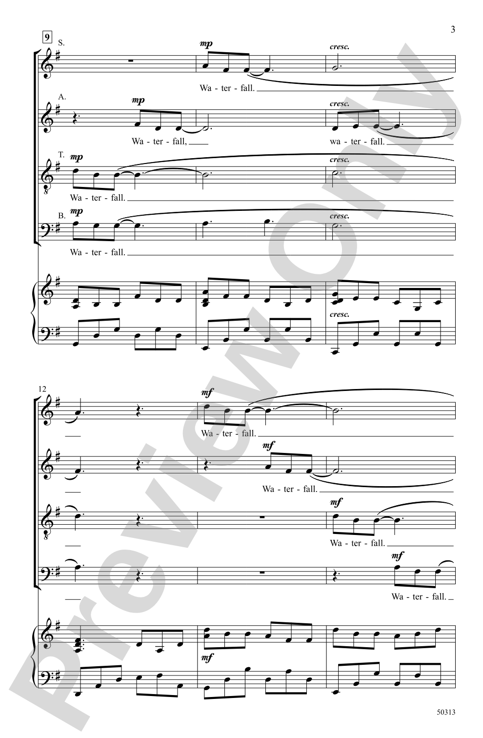 Waterfall: SATB Choral Octavo