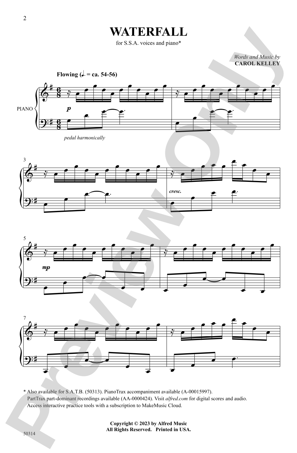 Waterfall: SSA Choral Octavo