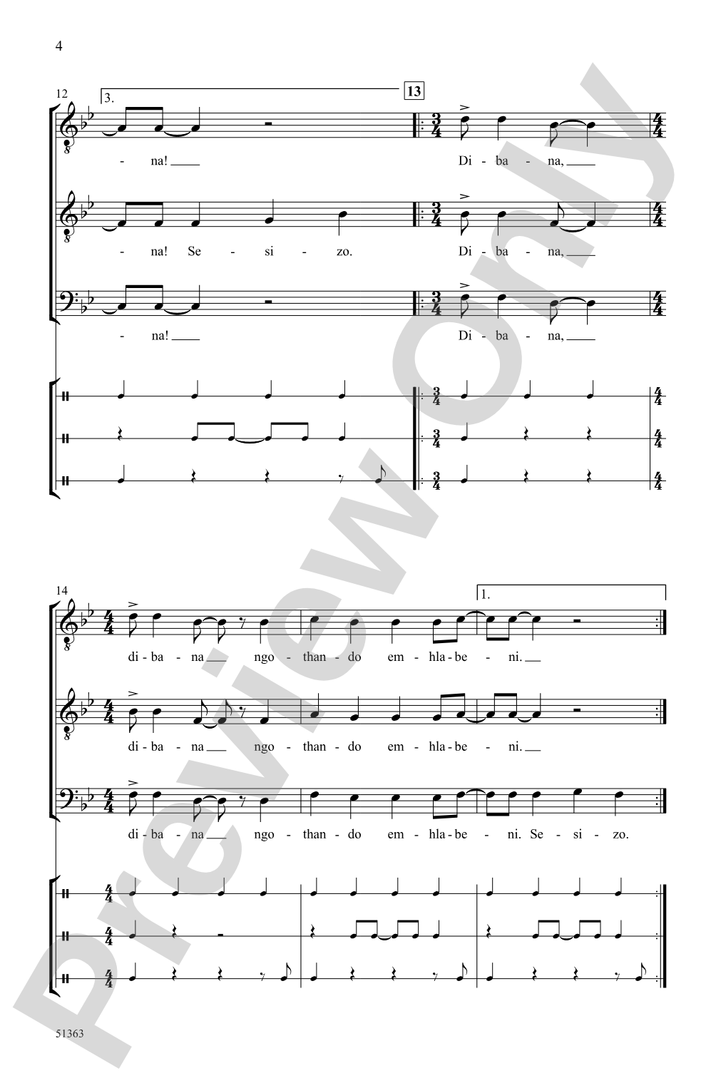Shona Malanga: TTB, <I>a cappella</I> Choral Octavo